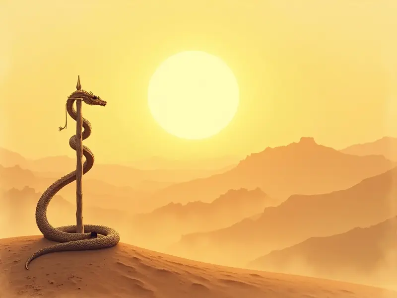 Biblical illustration — snake in a dream