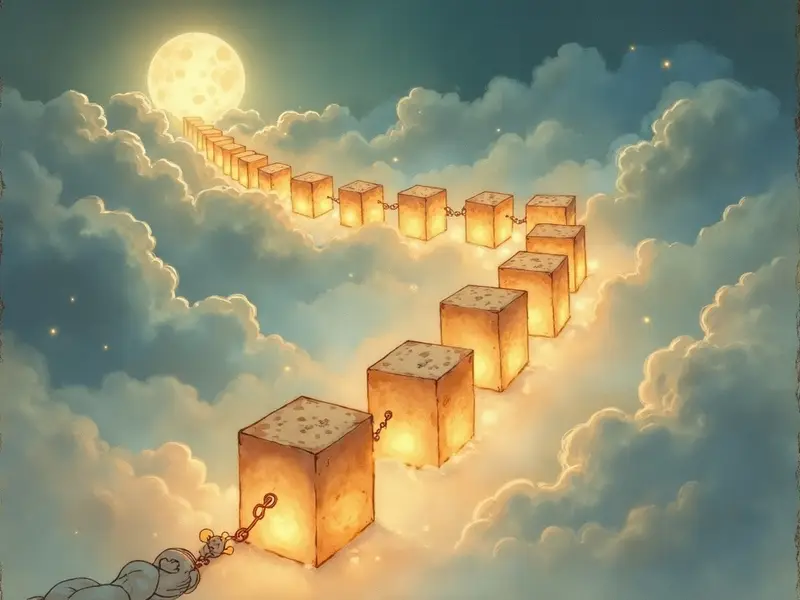 Ilustracja snu: blockchain falling