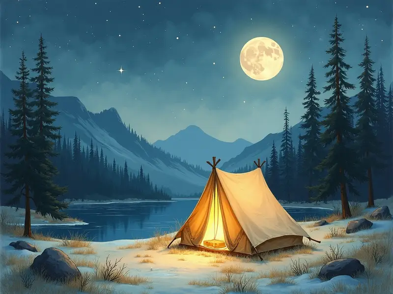 Dream illustration: camping alone