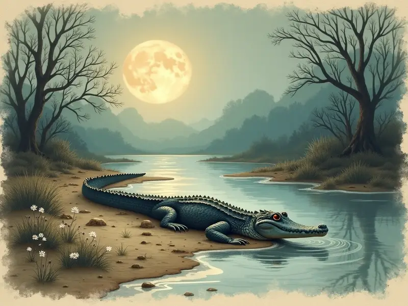 Ilustracja snu: calm crocodile