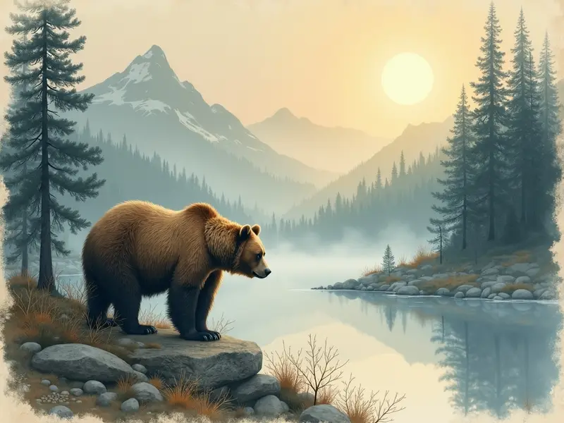 Dream illustration: grizzly bear chasing you