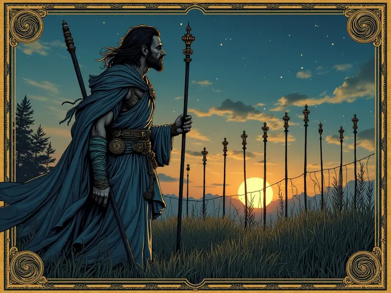 The Nine of Wands tarot card