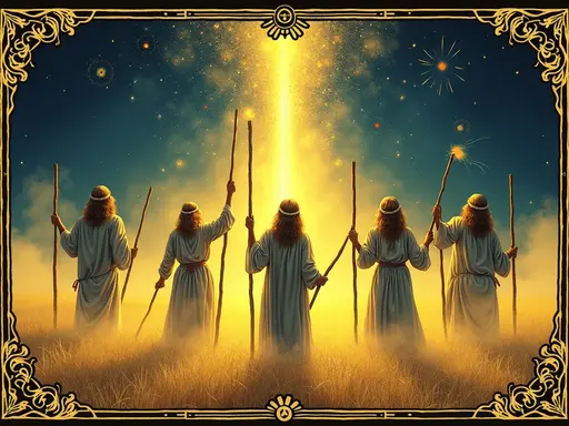The Five of Wands tarot card