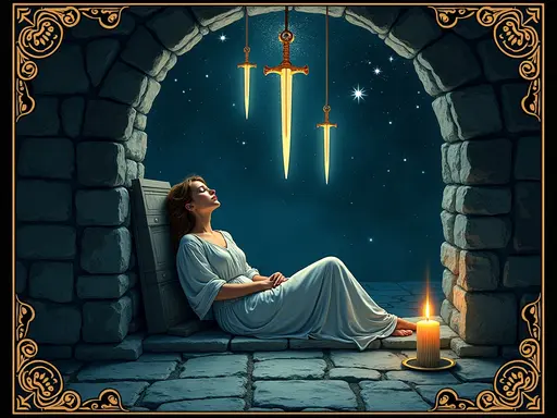 The Four of Swords tarot card