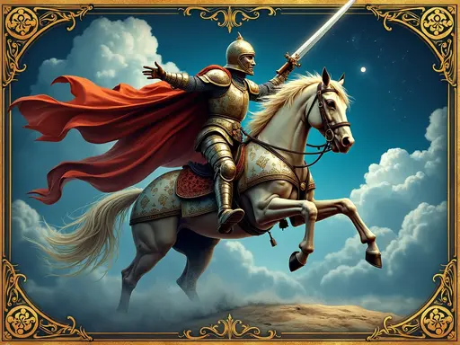 The Knight of Swords tarot card