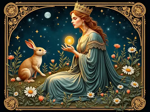 The Queen of Pentacles tarot card