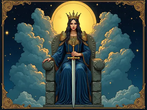 The Queen of Swords tarot card