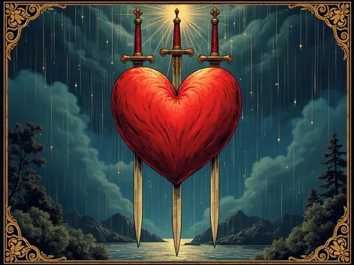 The Three of Swords tarot card